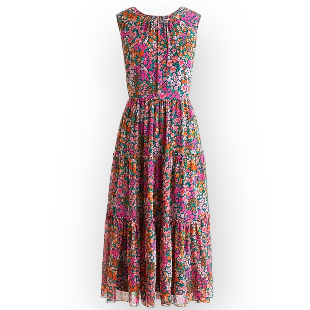 NWT J Crew Tiered Midi Dress In Micro
Meadow Print size XS